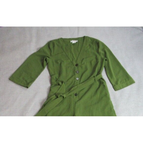 A Calin by Flying Tomato Jumpsuit Women M Green Boho Hippie Romper Classy Career - Picture 3 of 15